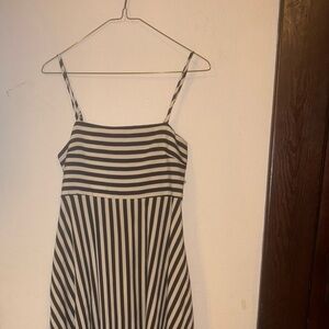Cupshe Black and Cream Striped Dress